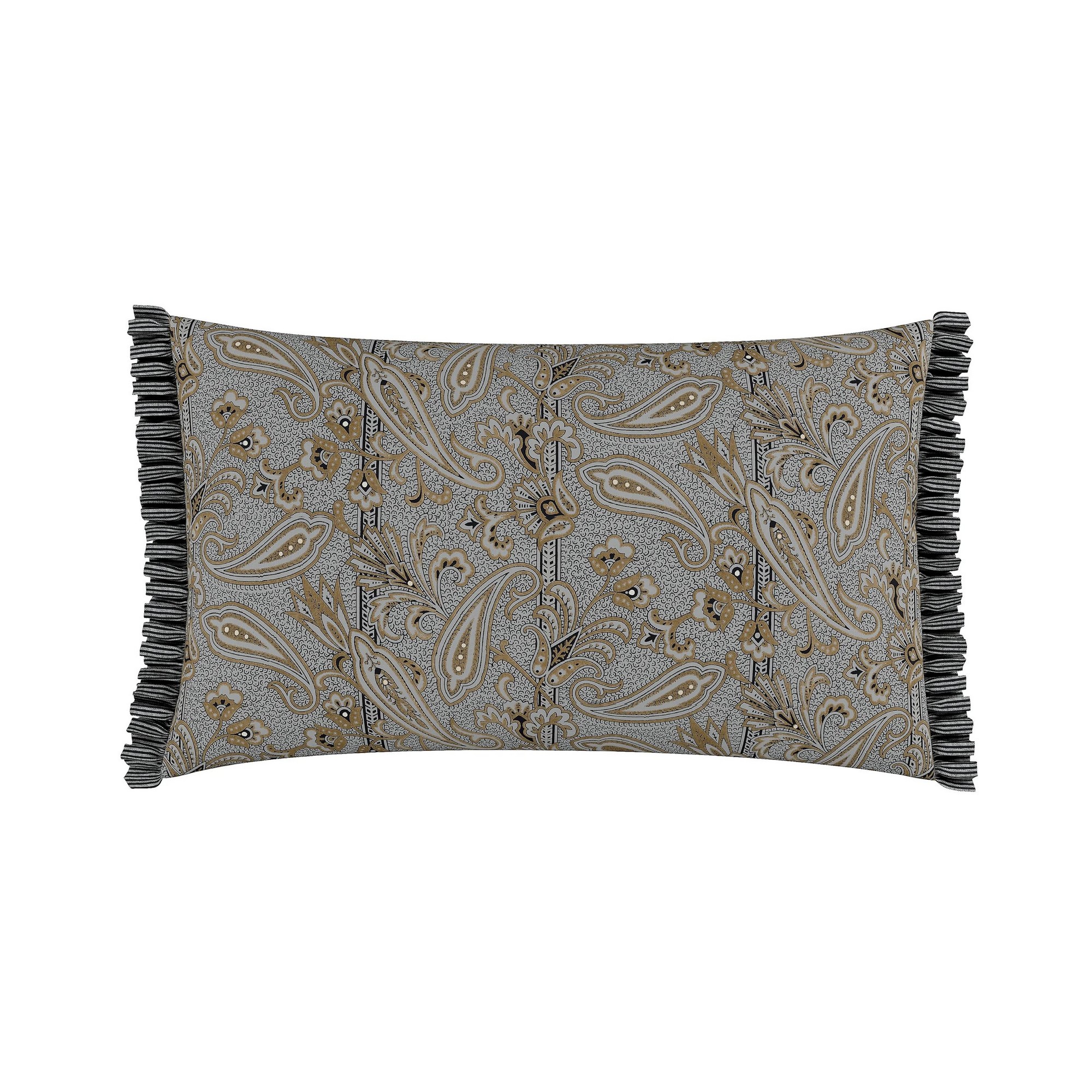 Oscar Paisley Cushion By Bedeck Of Belfast In Charcoal Tan